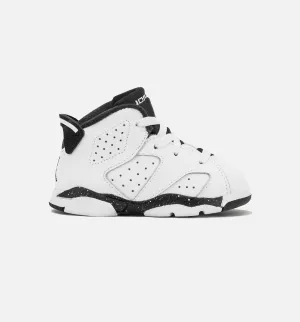 Comfort Heel Walking Shoes Air Jordan 6 Retro White & Black Infant Toddler Lifestyle Shoe - White/Black