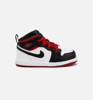 Air Jordan 1 Retro Mid Se Gym Red Infant Toddler Lifestyle Shoe - White/Black/Gym Red Chic Footwear