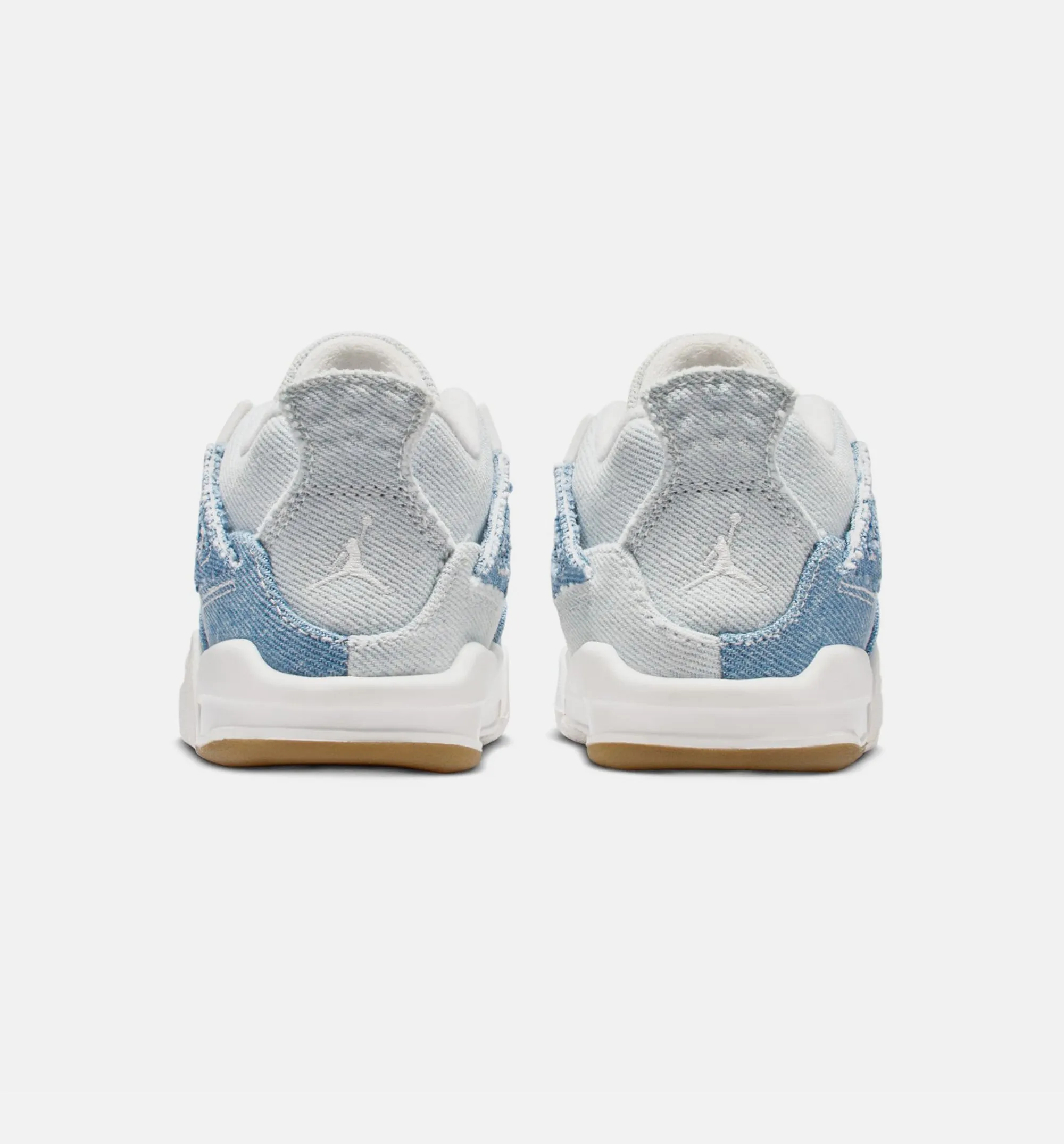 Air Jordan 4 Retro Worn Blue Infant Toddler Lifestyle Shoe - Sail/Worn Blue/Metallic Gold Chic Footwear