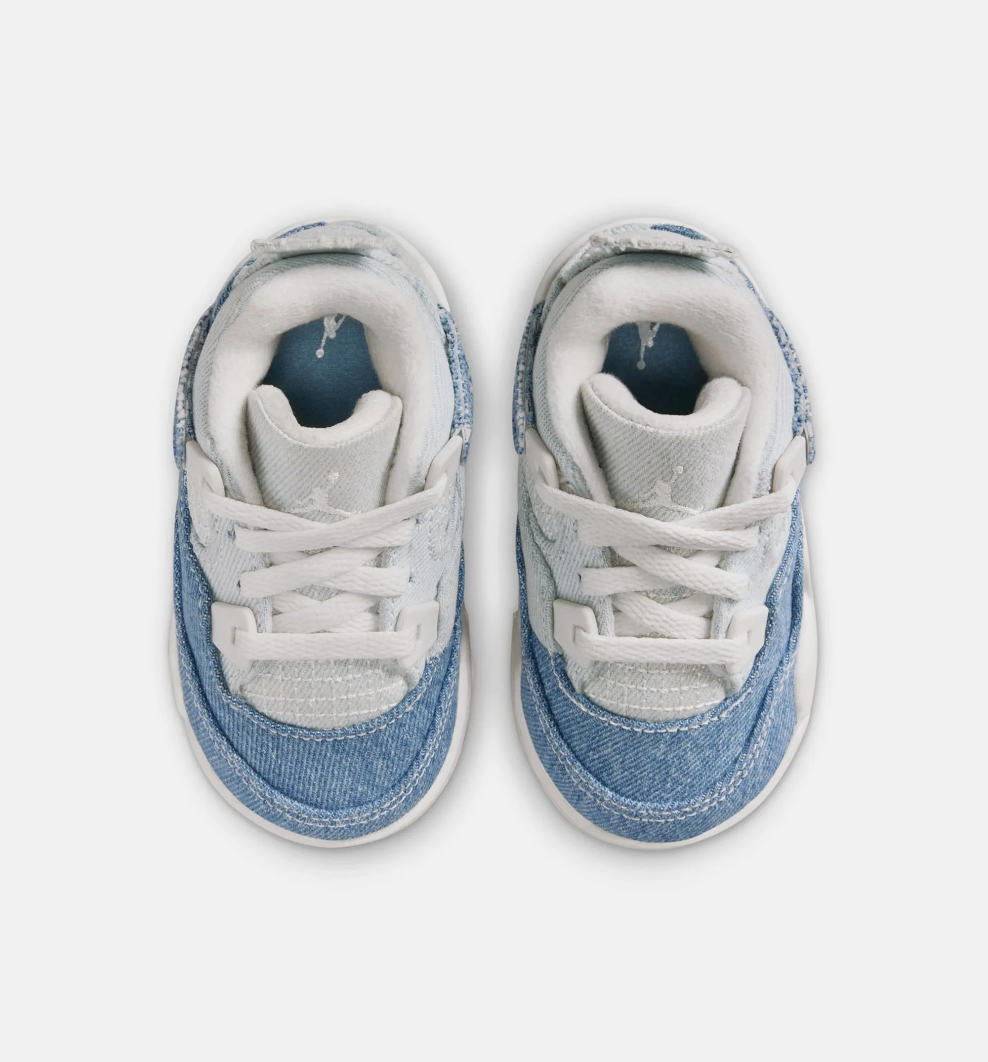 Air Jordan 4 Retro Worn Blue Infant Toddler Lifestyle Shoe - Sail/Worn Blue/Metallic Gold Premium Comfort