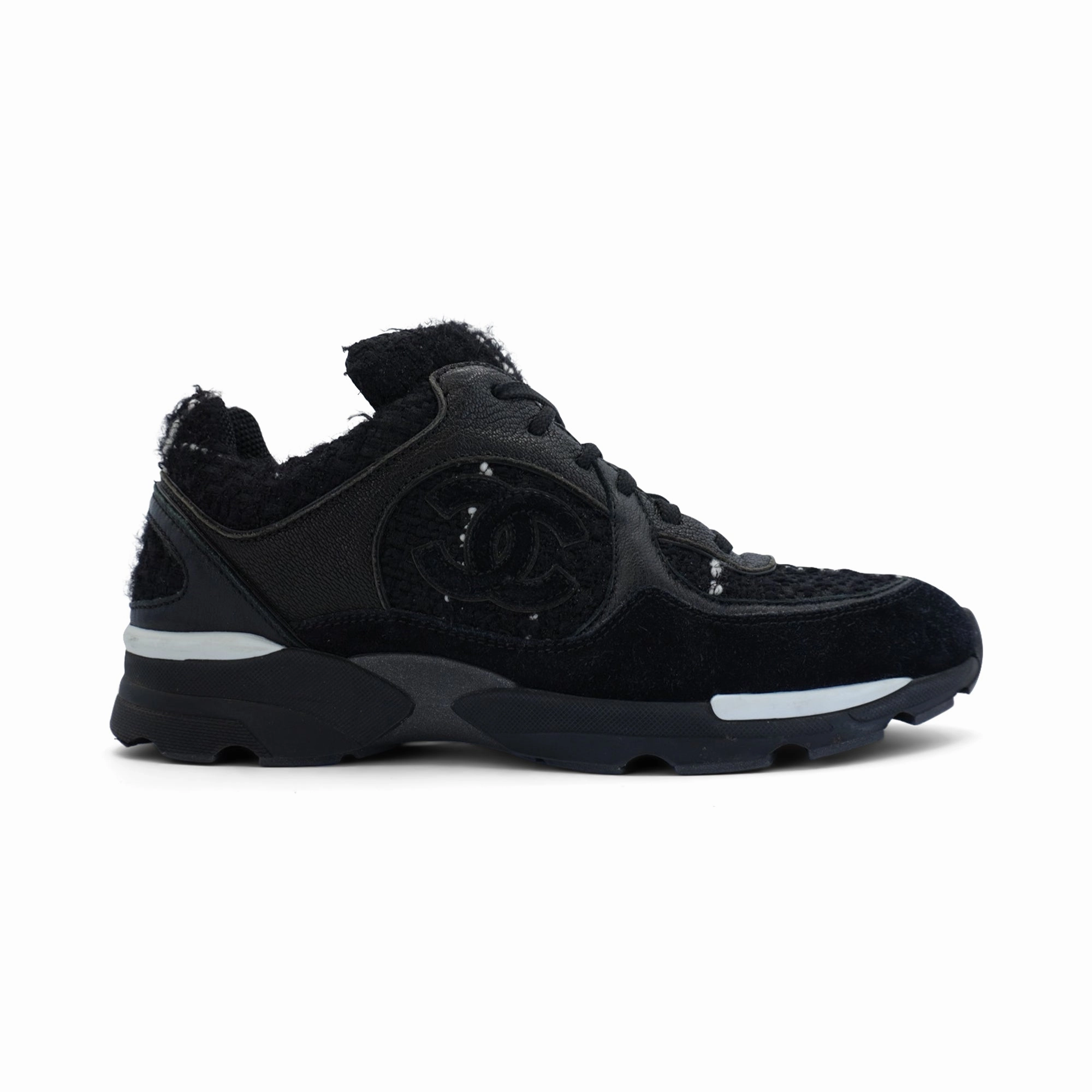 Chanel Tweed Sneakers - Women'S 37 Breathable
