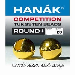 Tungsten Bead Round Slotted Gold - Hanak Competition