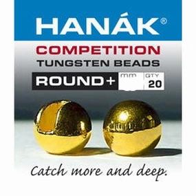 Tungsten Bead Round Slotted Gold - Hanak Competition