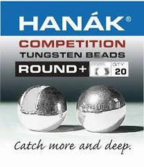 Tungsten Bead Round Slotted Silver - Hanak Competition
