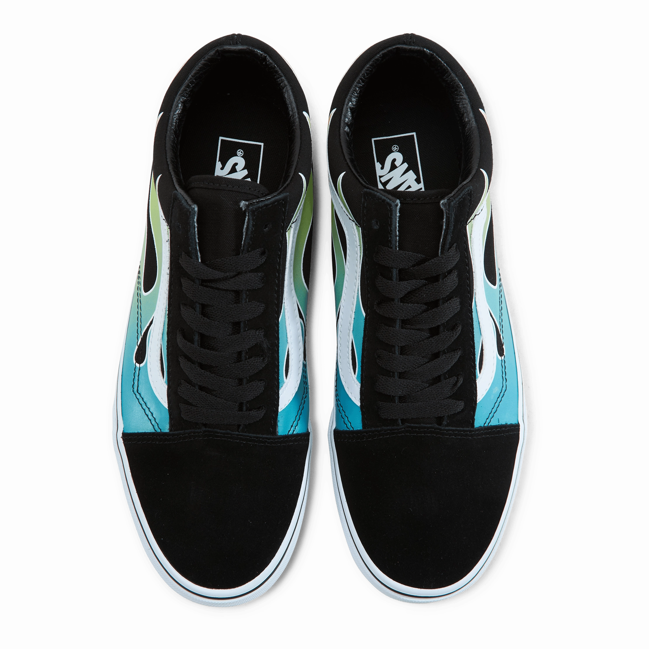 Flat Feet Shoes Ua Old Skool Glow Flame Black/White