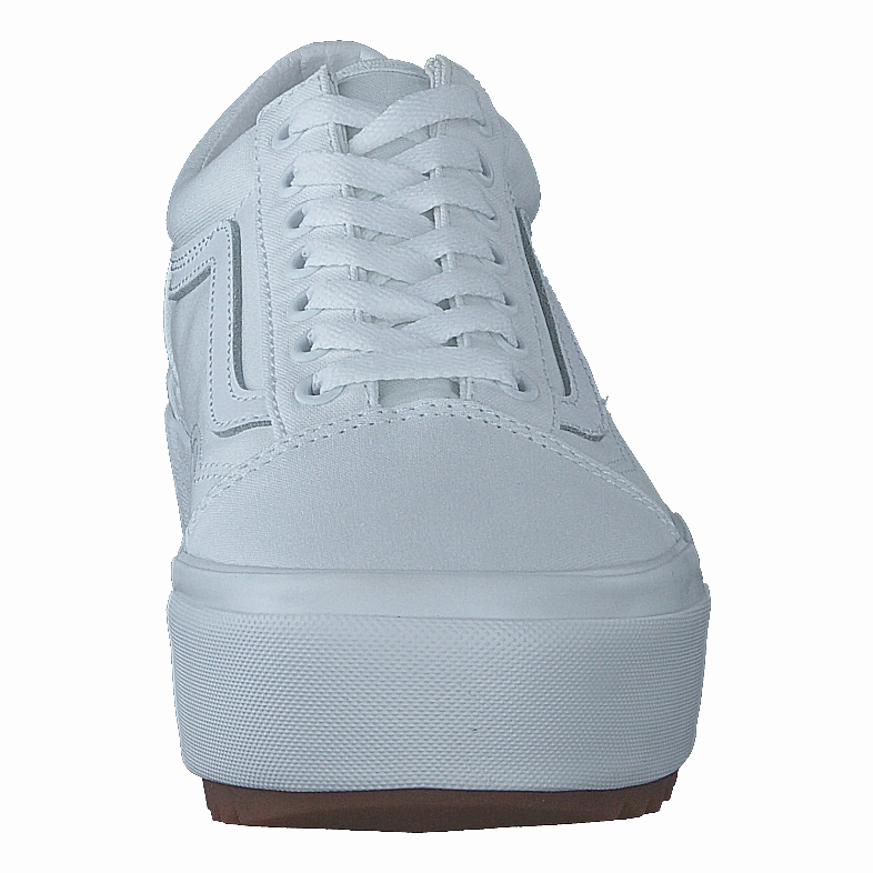 Ua Old Skool Stacked (Canvas) True White Essential Footwear
