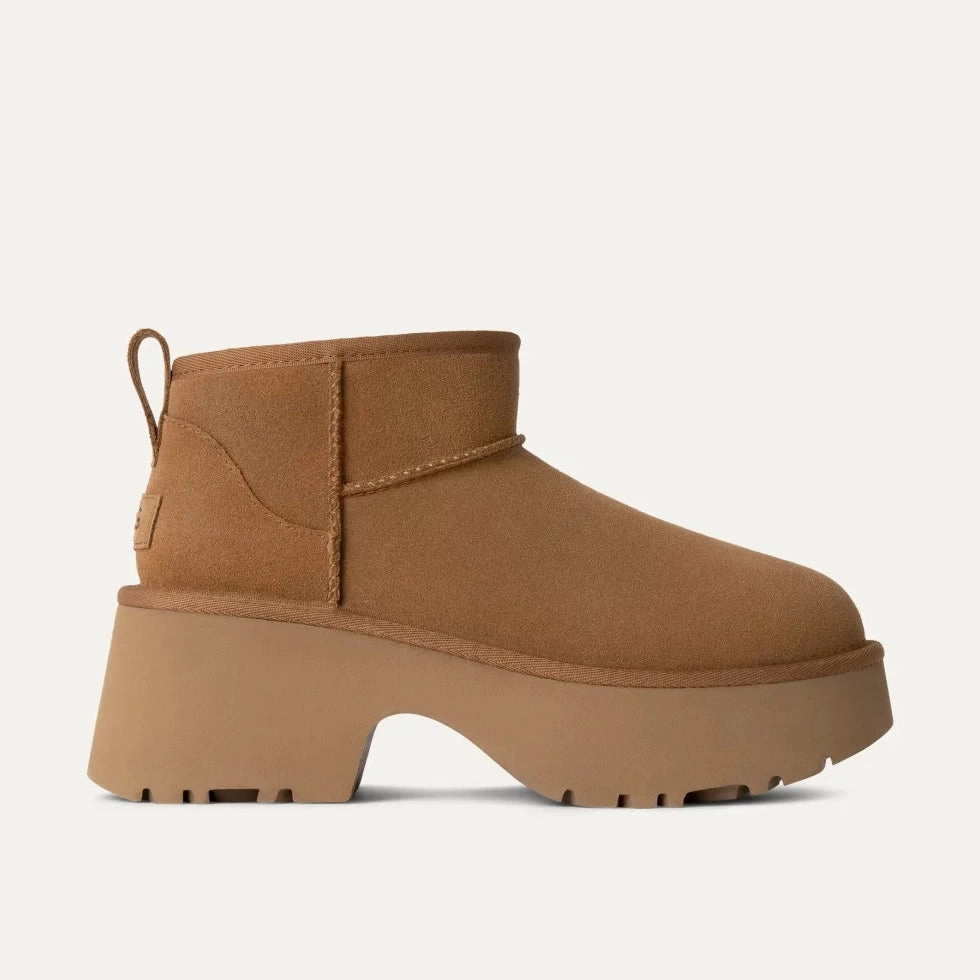 Ugg | Women'S Boots | Classic Ultra Mini New Heights Chestnut | Brown Minimal Footwear Ergonomic Sole