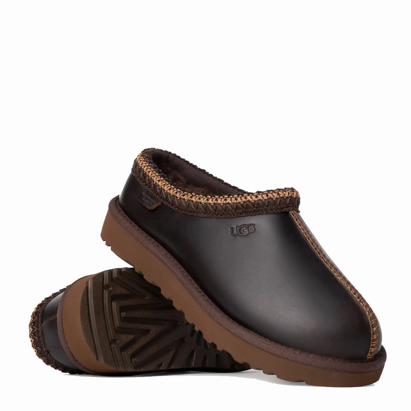 Durable Slip Resistant Ugg Tasman Leather Regen Slipper Ironwood