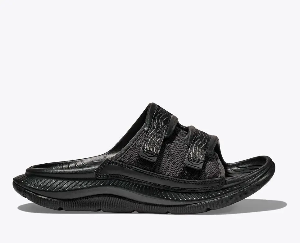 Breathable Mesh Unisex Hoka Ora Luxe  Premium Recovery Slide With Adjustable Ariaprene Strap & Cushioned Support