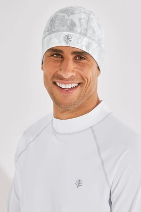 Unisex Aqua Sun Skully Cap | Grey Water Print