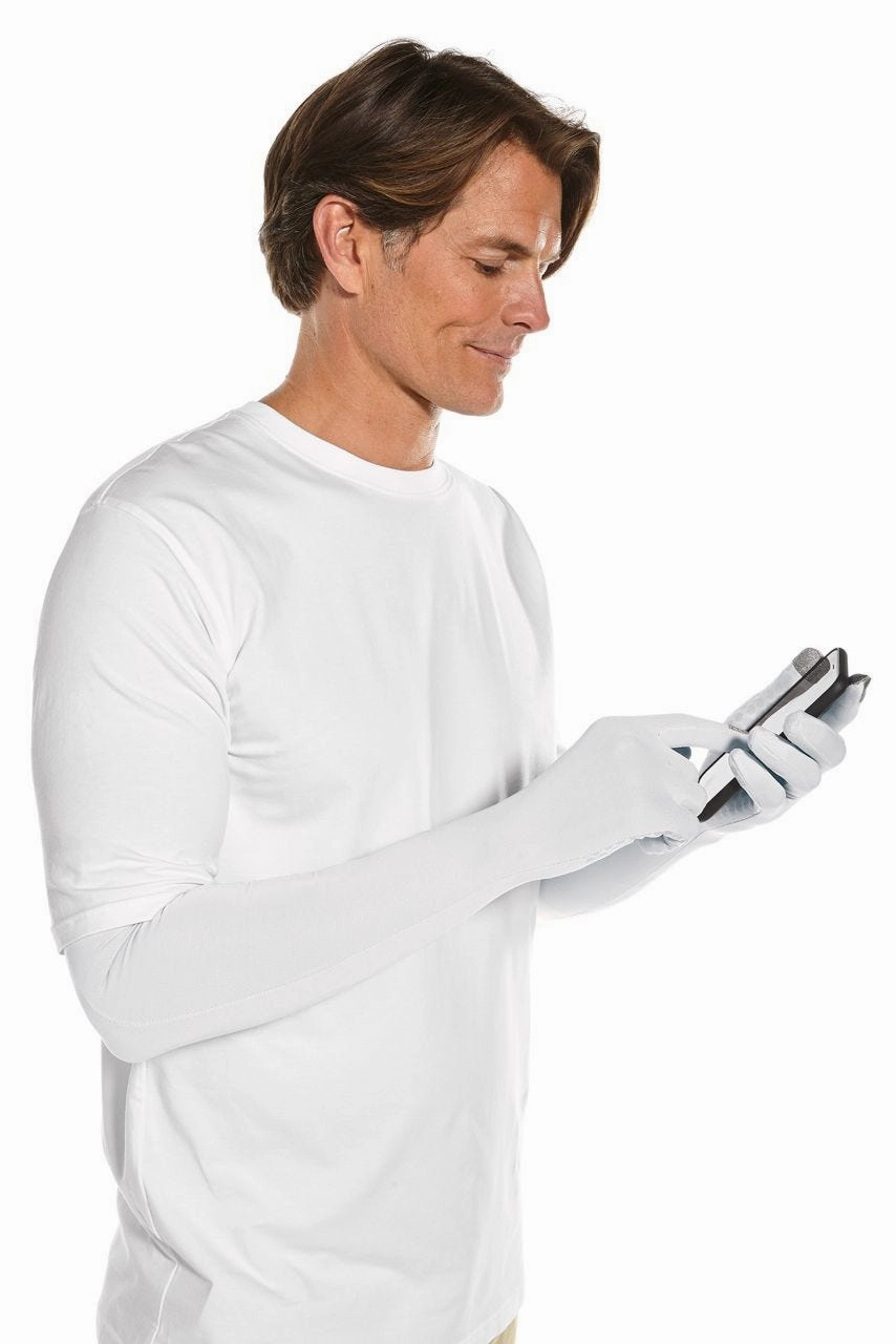 Unisex Culebra UV Long Sun Gloves | White
