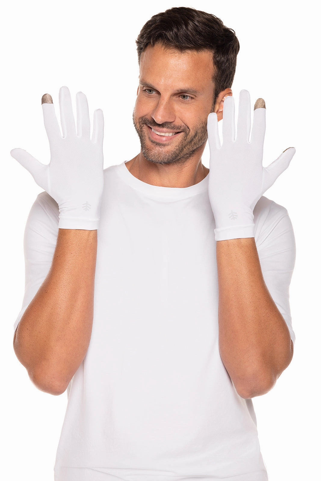 Unisex Gannett UV Gloves | White