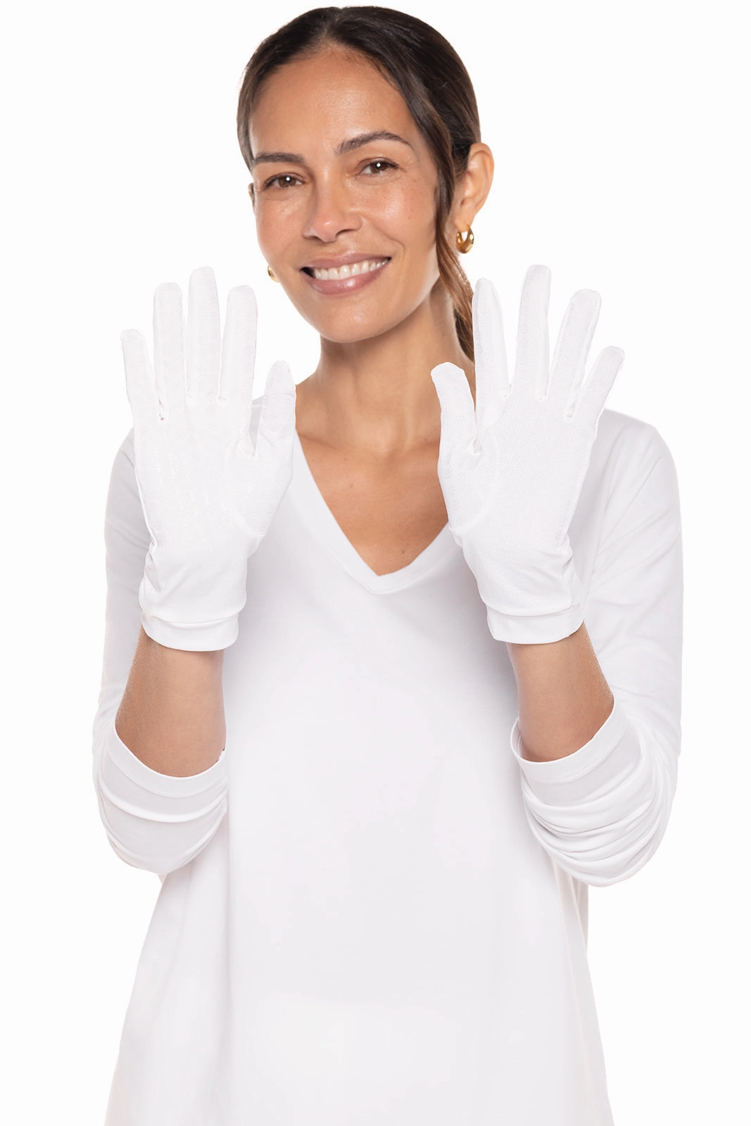 Unisex Sawyer UV Sun Gloves | White