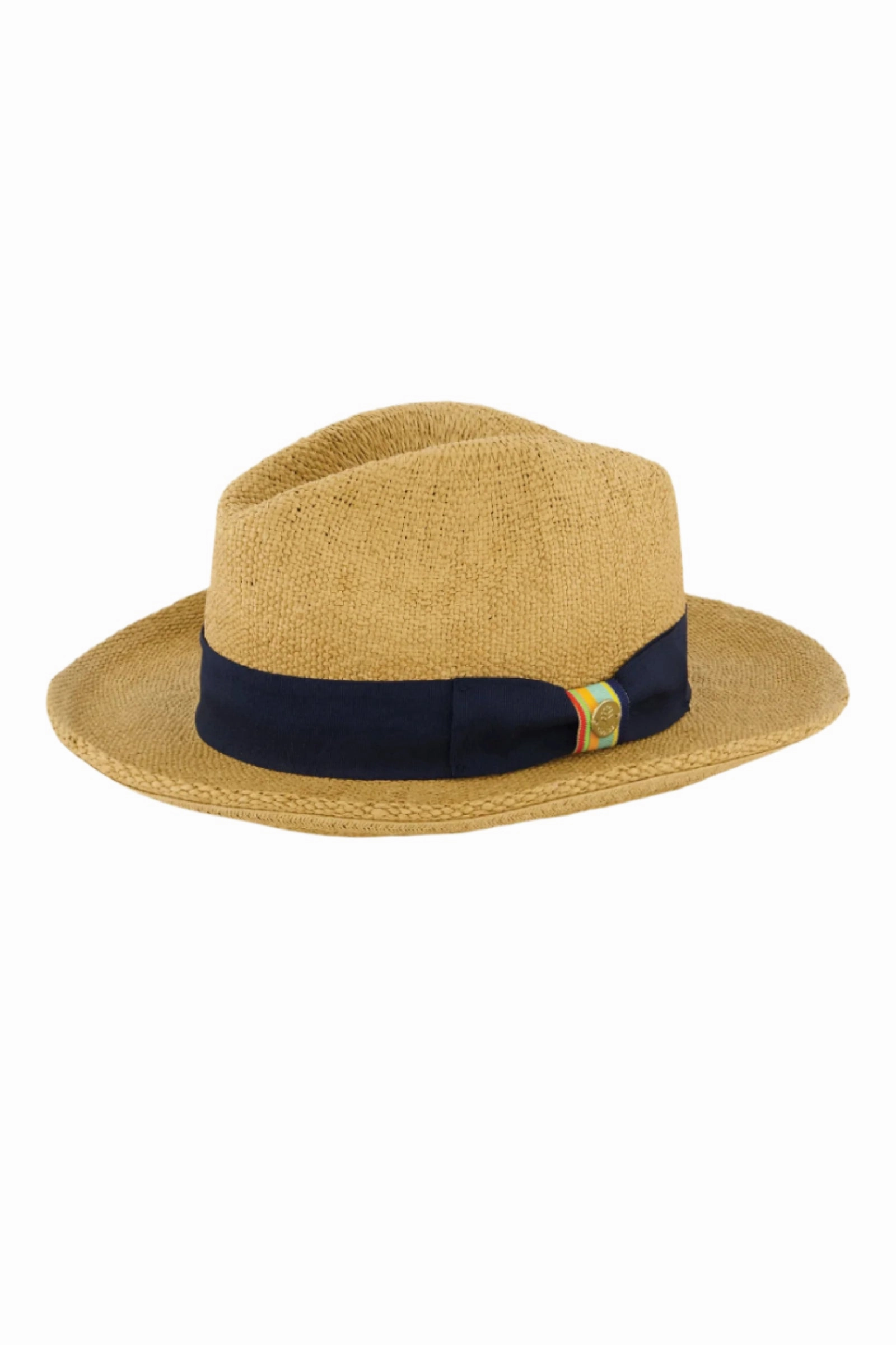 Unisex Surf Club  - Hand Woven Fedora Rugby Stripe Band | Toast