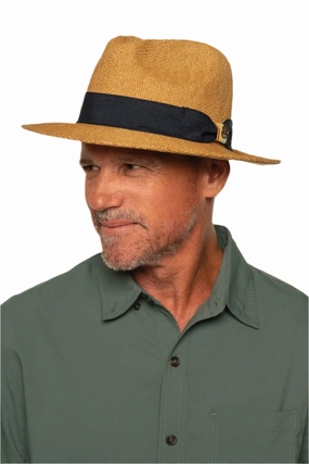 Unisex Surf Club  - Hand Woven Fedora Rugby Stripe Band | Toast