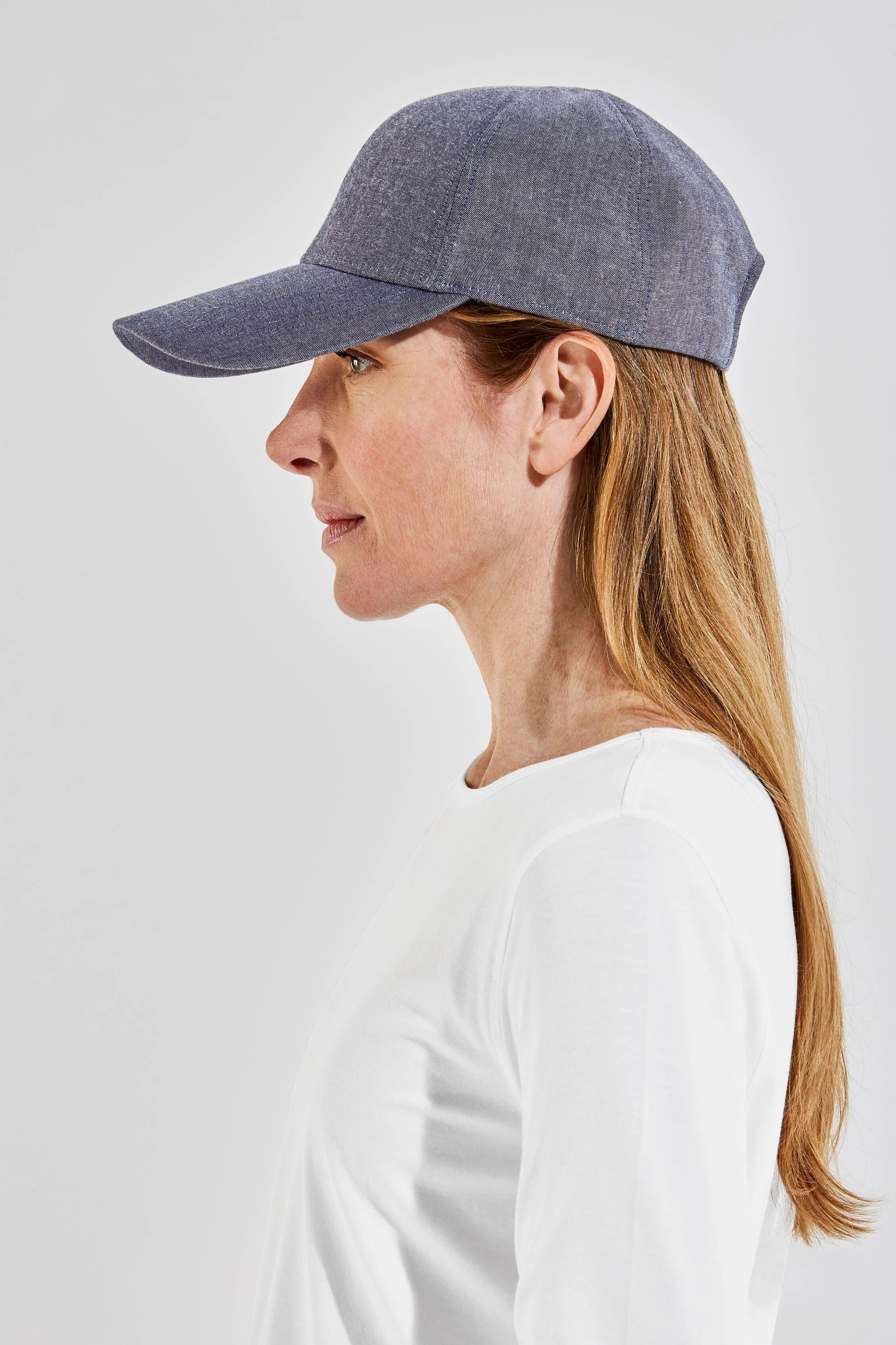 Unisex Zayne Cotton Ball Cap | Denim Blue Chambray