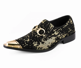 Carlton Black/Gold Standing Shoes Moisture Wicking