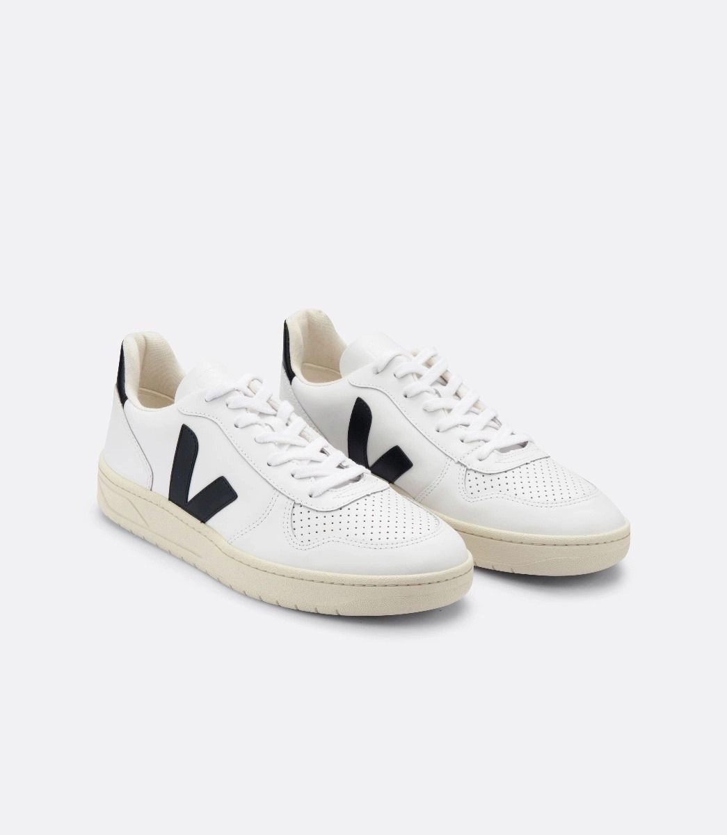 V10 Leather White Black Slip Resistant