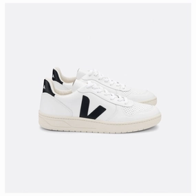 V10 Leather White Black Fashion Footwear
