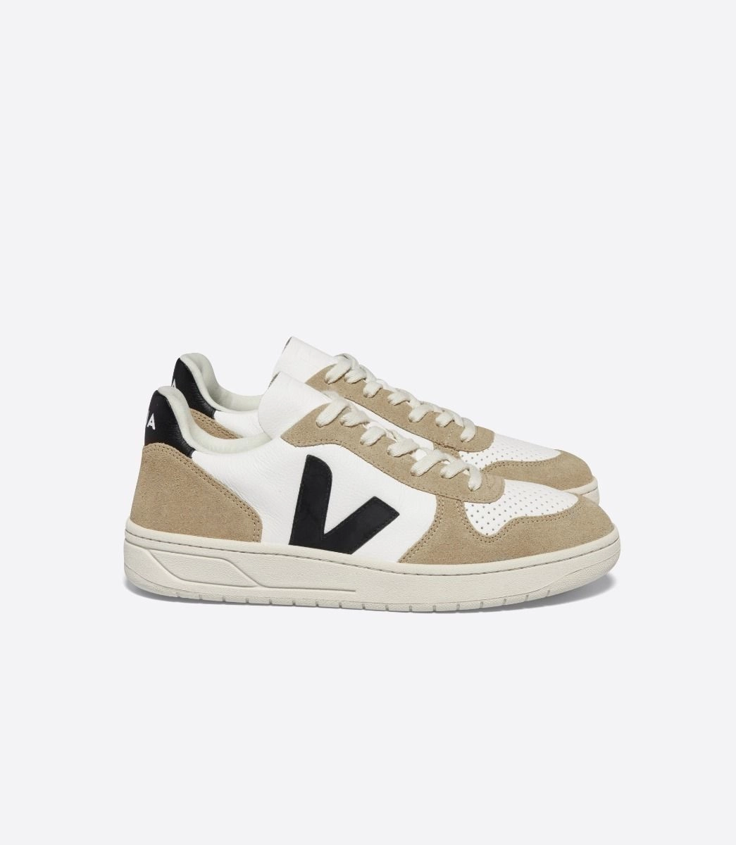 Sustainable Breathable V-10 Leather - White/Black/Sahara