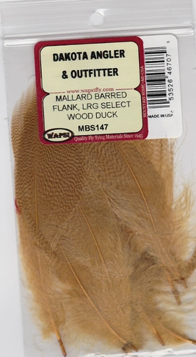 Wapsi Large Select Barred Mallard Flank dyed Wood Duck