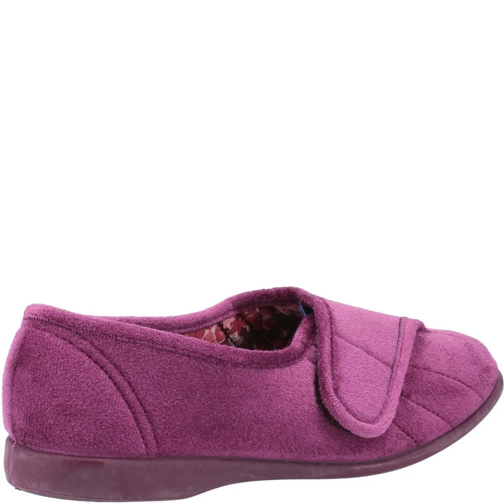Gbs Audrey Touch Fastening Slipper Moisture Wicking Orthotic Friendly