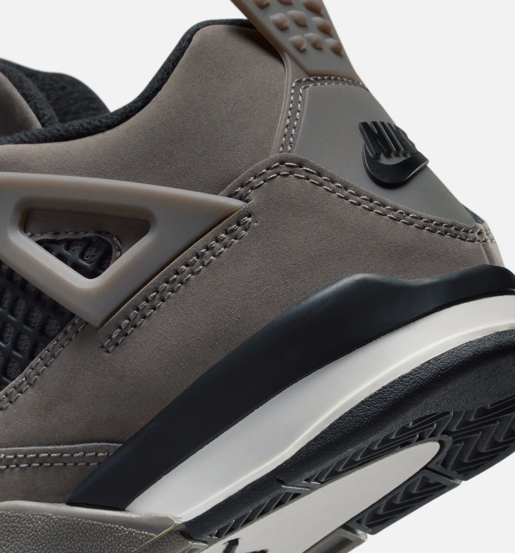 Shock Absorbing Wide Fit Air Jordan 4 Retro Cave Stone And Black Preschool Lifestyle Shoe - Cave Stone/Black/Moon Particle