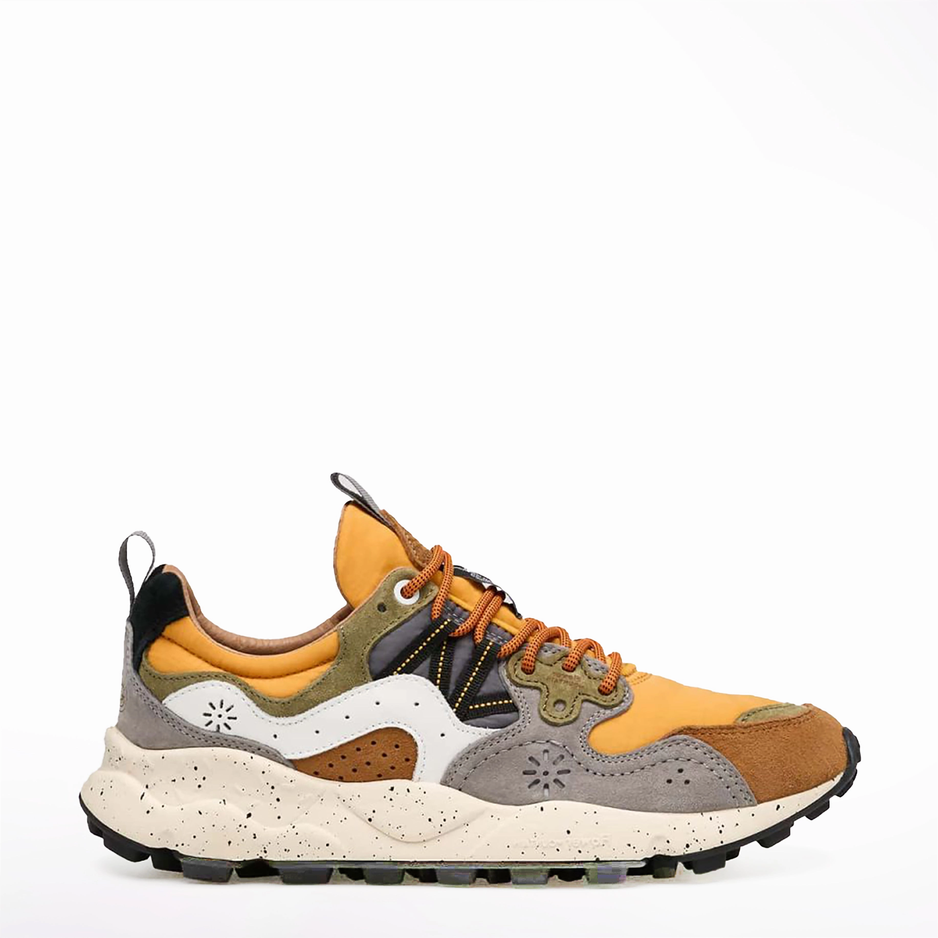 Easy Clean Orthotic Friendly Flower Mountain Yamano 3 Trainer Warm Brown / Mustard