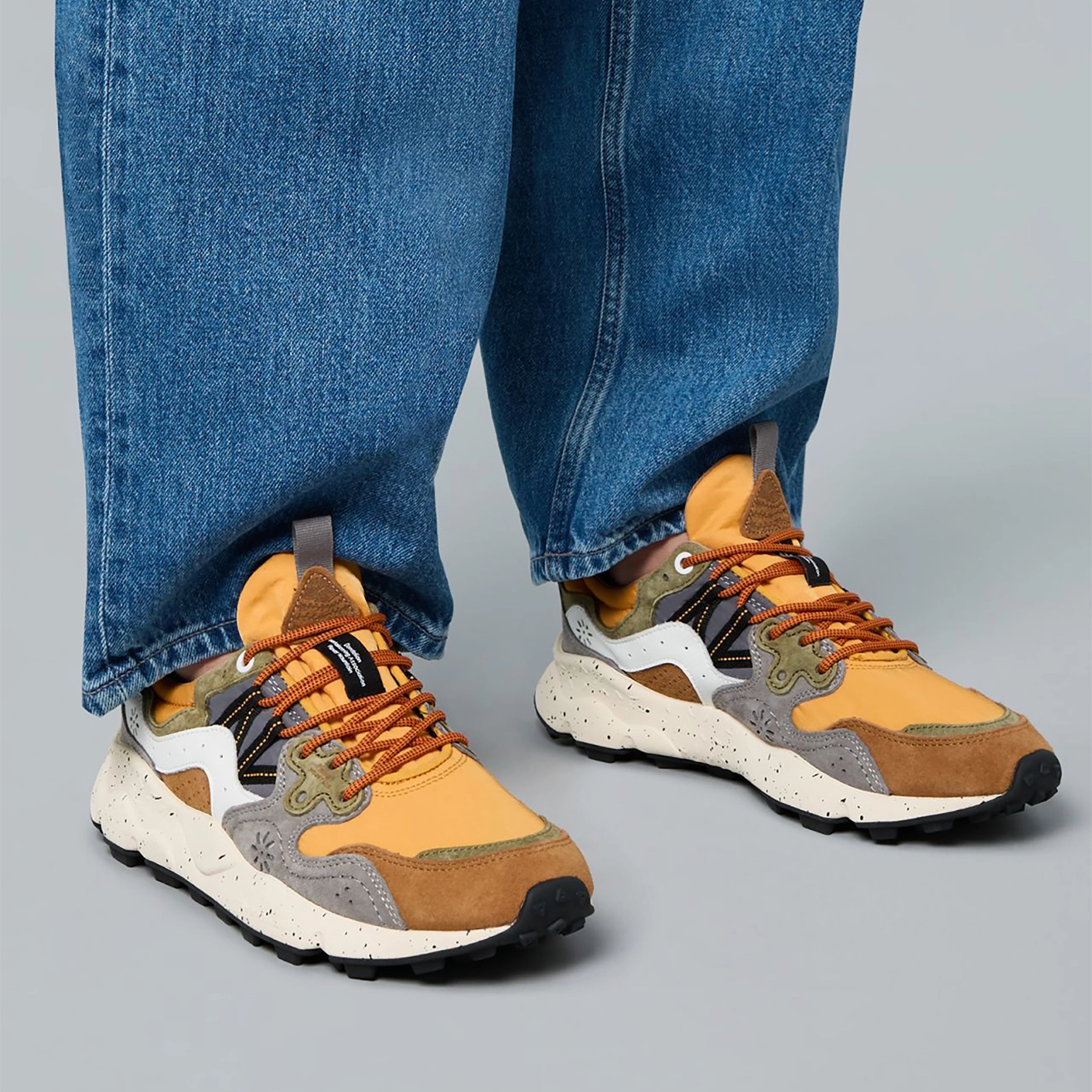Flower Mountain Yamano 3 Trainer Warm Brown / Mustard Classic Sneakers Memory Foam