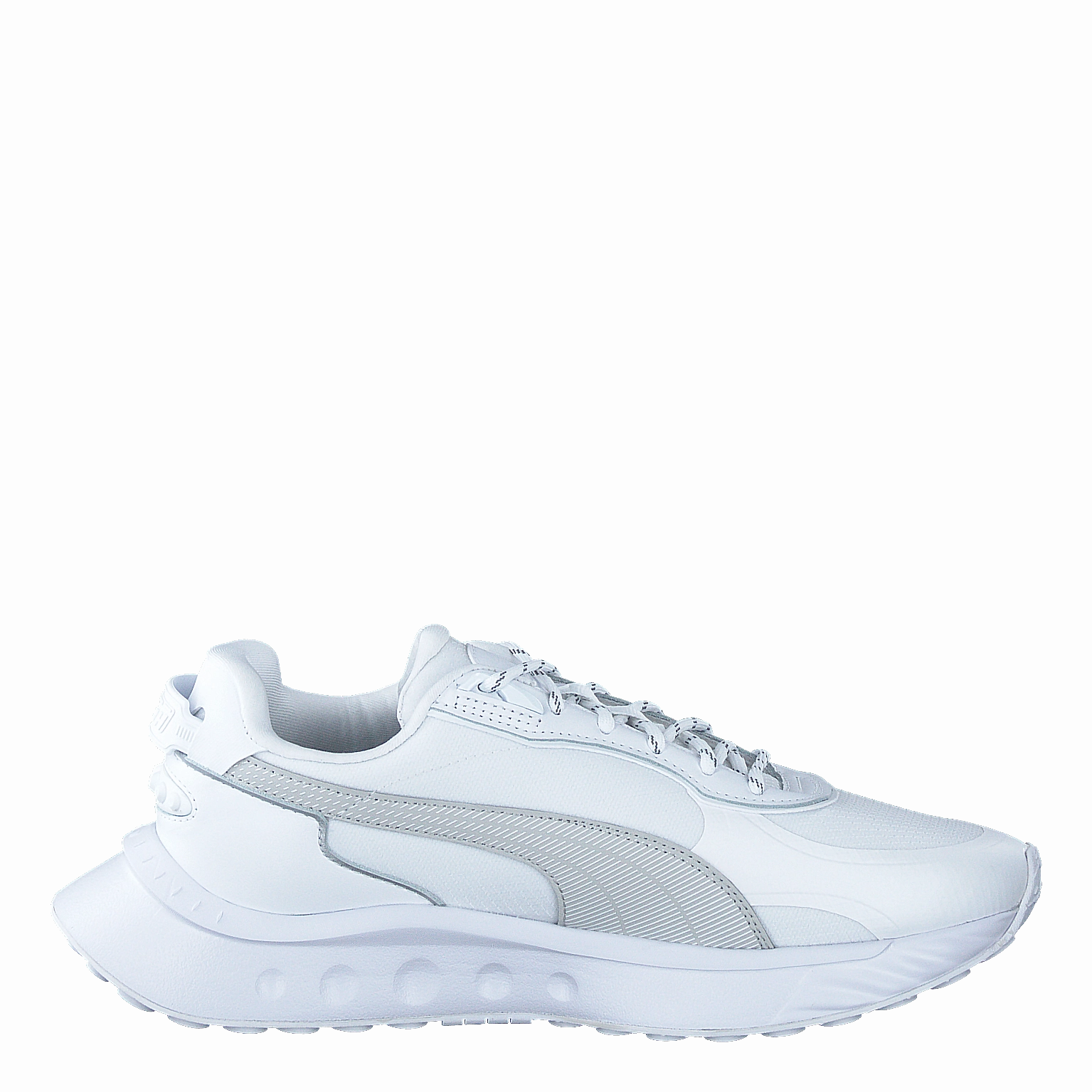Wild Rider Grip Ls Puma White-Gray Violet Versatile Style Travel Footwear