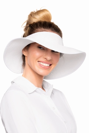 Women's Coolibar Rolled Packable Braid Visor | White