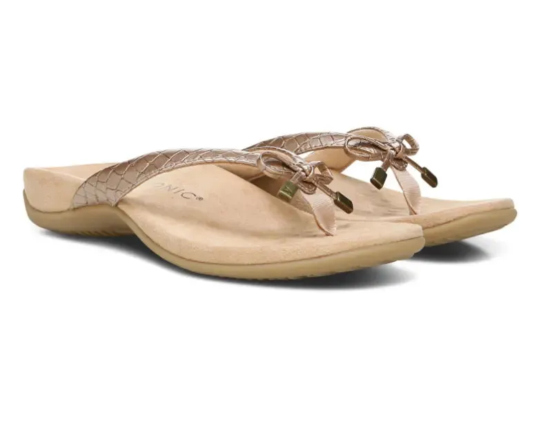 Versatile Footwear Women'S Vionic Bella Metallic Croc Sandal | Chic, Supportive, And Effortlessly Stylish