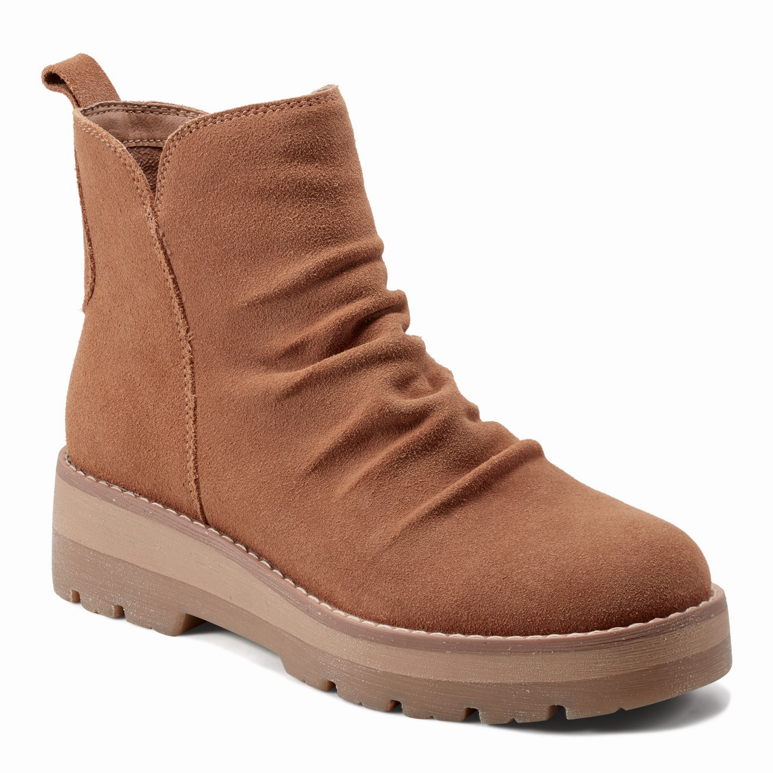 Yonder Waterproof Ruched Lug Sole Casual Booties Chic Footwear