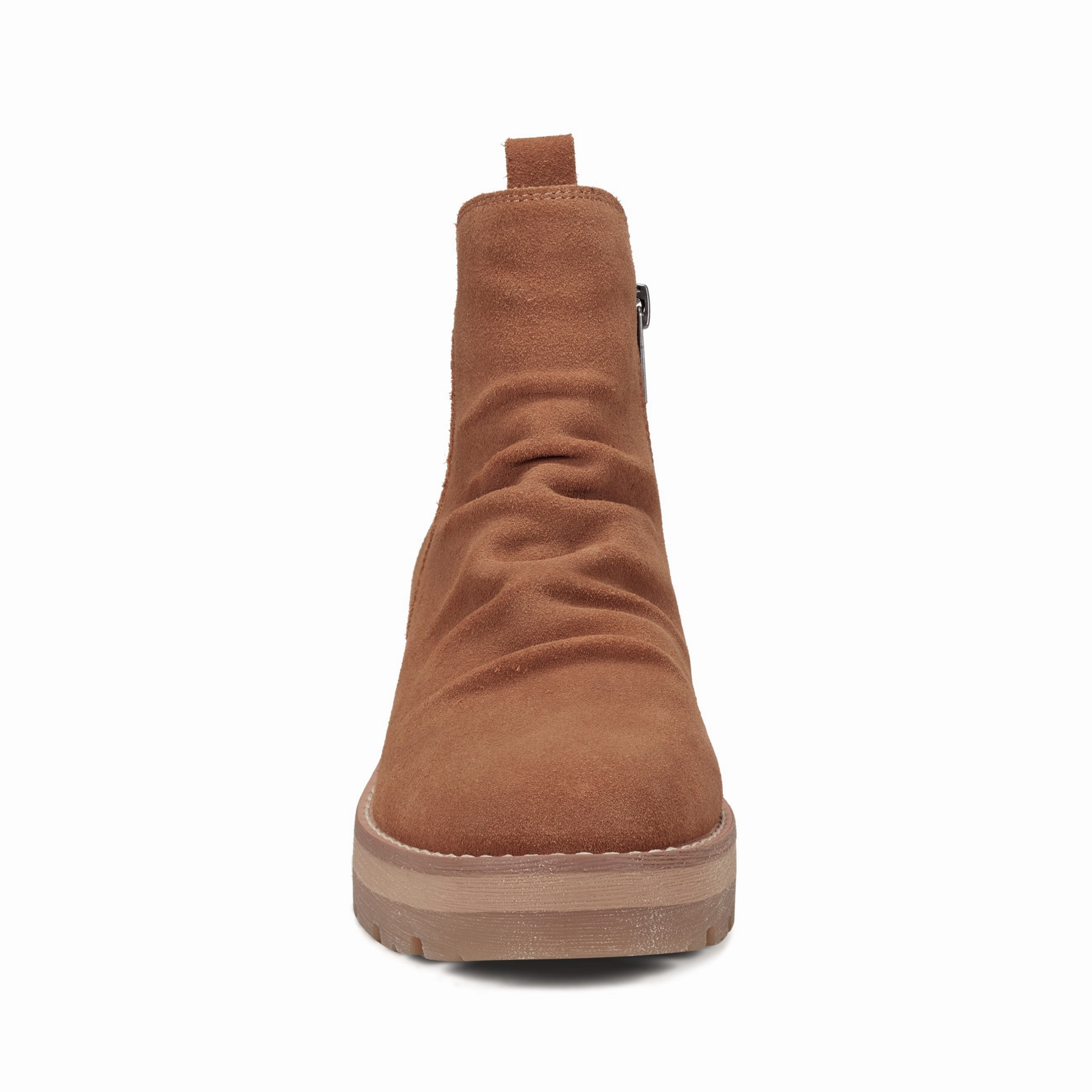 Fashion Footwear Yonder Waterproof Ruched Lug Sole Casual Booties