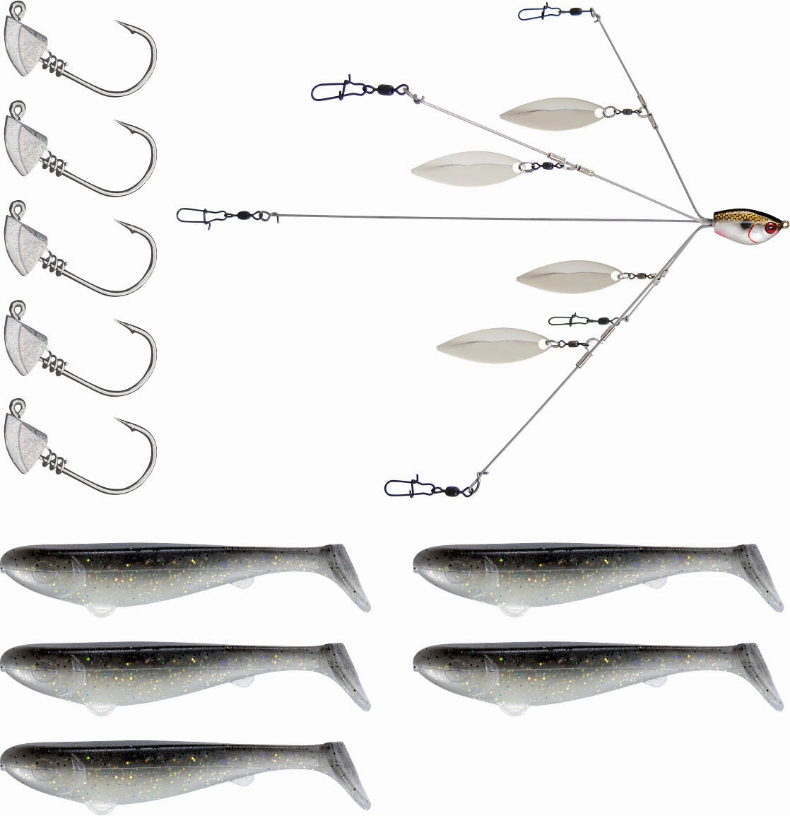 YUM Scottsboro Kit YUMbrella Flash Mob Jr. 3 inch Swimbait Kit