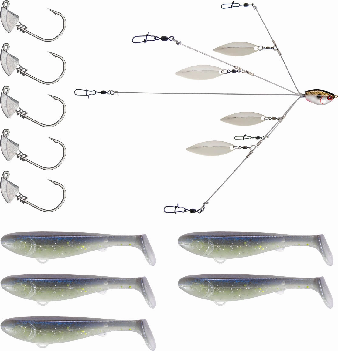 YUM Scottsboro Kit YUMbrella Flash Mob Jr. 3 inch Swimbait Kit