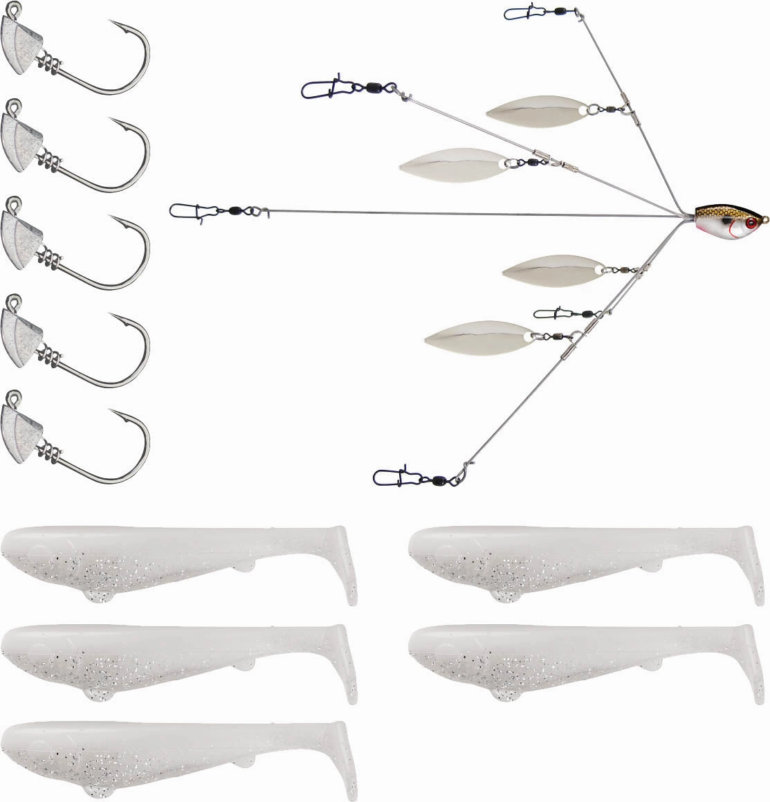 YUM Scottsboro Kit YUMbrella Flash Mob Jr. 3 inch Swimbait Kit